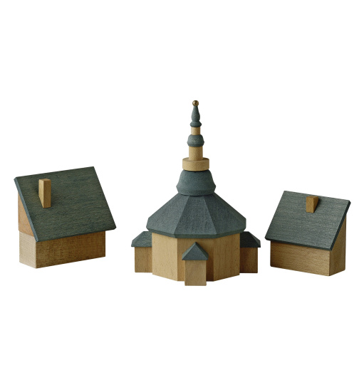 Seiffener Kirche mit Häusern