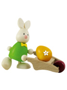 Kaninchen Max mit Schubkarre