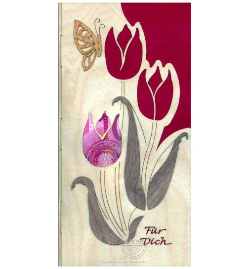 Glückwunschkarte Geldgeschenkkarte Tulpen