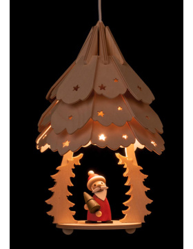 Laterne Weihnachtsmann mit Baum