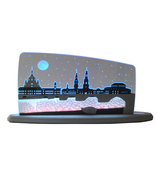 LED-Motivleuchte Dresden bei Nacht