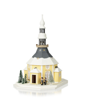 Lichterhaus Seiffener Kirche mit Kurrende und Weihnachtsbaum