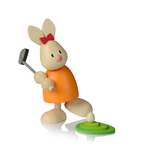 Kaninchen Emma beim Golf - Abschlag