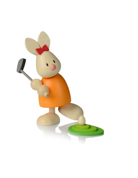 Kaninchen Emma beim Golf - Abschlag