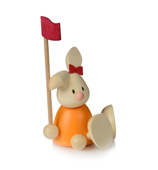 Kaninchen Emma beim Golf - Fahne
