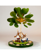 Teelichtpyramide Jahreszeitenbaum mit Schnupperhasen