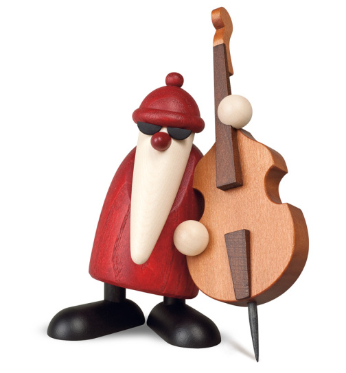 Weihnachtsmann mit Kontrabass