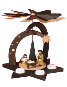 Sternpyramide für Teelichte Christi Geburt