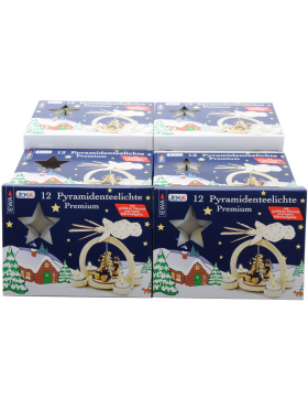 24 Packungen EWA Pyramiden-Teelichte Premium weiß...