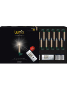 Lumix Superlight Crystal mini LED-Christbaumkerzen 14er Basis-Set, cashmere