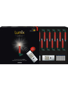 Lumix Superlight Crystal mini LED-Christbaumkerzen 14er Basis-Set, rot