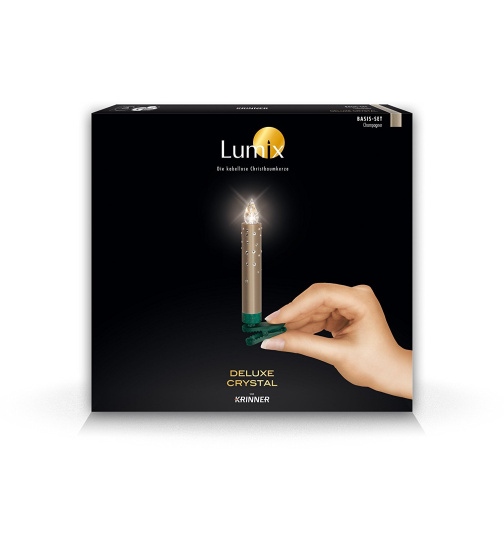 Lumix Crystal LED-Christbaumkerzen 10er Basis-Set, champagner