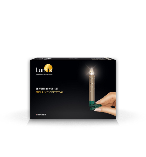 Lumix Crystal LED-Christbaumkerzen 5er Erweiterungs-Set, champagner