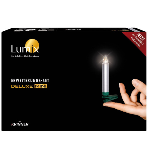 Lumix Deluxe mini LED-Christbaumkerzen 7er Erweiterungs-Set, silber