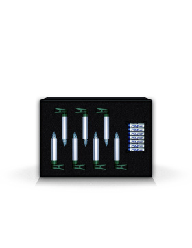 Lumix Deluxe mini LED-Christbaumkerzen 7er Erweiterungs-Set, silber