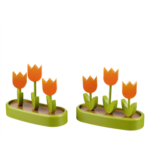 Tulpen 2er Set, bunt/orange