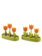 Tulpen 2er Set, bunt/orange