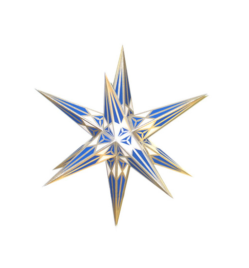 Hartensteiner Stern blau/silber ohne Beleuchtung