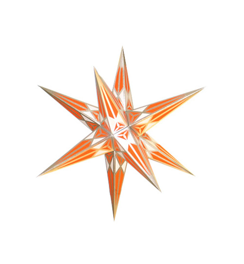 Hartensteiner Stern orange/silber ohne Beleuchtung