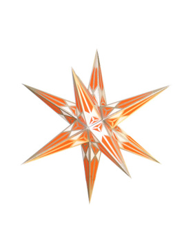 Hartensteiner Stern orange/silber mit Beleuchtungskabel