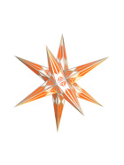 Hartensteiner Stern orange/silber mit Beleuchtungskabel