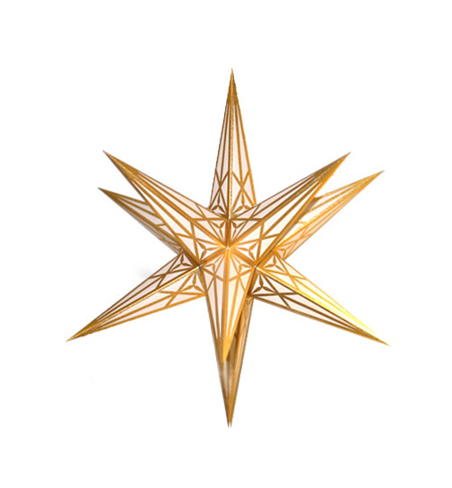 Hartensteiner Stern weiß/gold ohne Beleuchtung