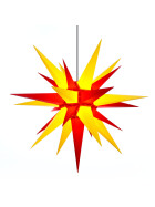 Herrnhuter Stern ® Plastik a13 (130 cm) für außen gelb-rot mit 10m-Kabel LED