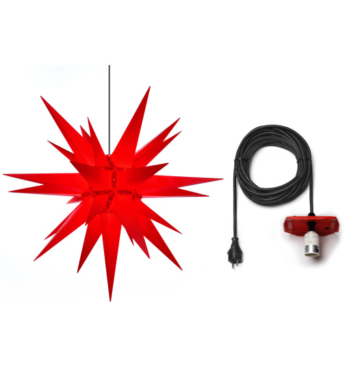 Stern mit 10m-Kabel, Kappe rot