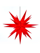 Herrnhuter Stern ® Plastik a13 (130 cm) für außen rot mit 10m-Kabel LED
