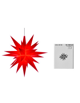 Herrnhuter Stern A1e, 13 cm, rot LED mit Batterhalter