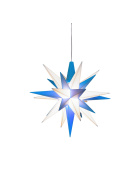 Herrnhuter Stern A1e, 13 cm, weiß-blau, inkl. LED