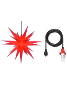 Herrnhuter Stern Plastik a7 (68 cm), rot mit Kabel 5 m LED