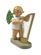 Engel mit Harfe groß blondes Haar