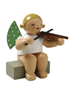 Engel mit Geige sitzend blondes Haar