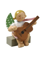 Engel mit Gitarre sitzend braunes Haar