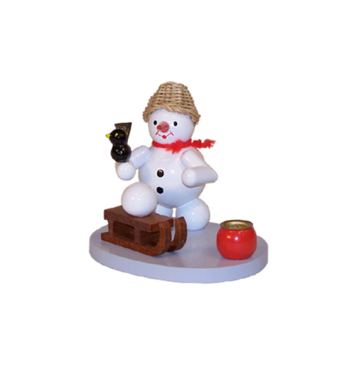 Kerzenhalter Schneemann mit Schlitten