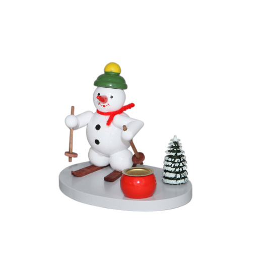 Kerzenhalter Schneemann mit 
Schneeschuhen