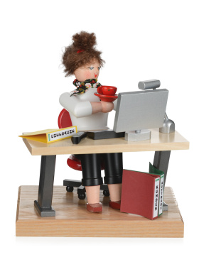 Räucherfrau Computerarbeitsplatz, weiblich