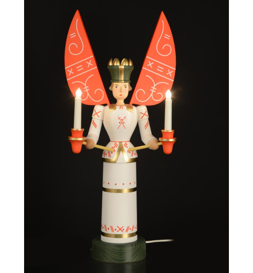Erzgebirgische Figur Lichterengel 21cm NEU Weihnachtsfigur Tischdeko Engel 