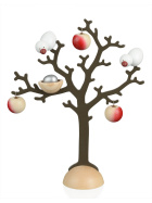 Baum mit Äpfeln, Vögeln und Nest mit Ei