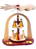 moderne Teelichtpyramide Christi Geburt, 2-stufig, natur