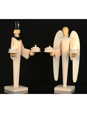 Engel und Bergmann weiß modern für Teelichte