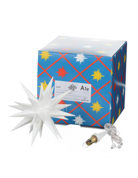 Geschenke-Set Herrnhuter Stern ® A1e, 13 cm, weiß mit Netzgerät und Tasse