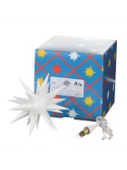 Geschenke-Set Herrnhuter Stern ® A1e, 13 cm, weiß mit Netzgerät und Tasse