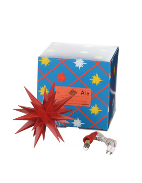 Geschenke-Set Herrnhuter Stern ® A1e, 13 cm, rot mit Netzgerät und Tasse