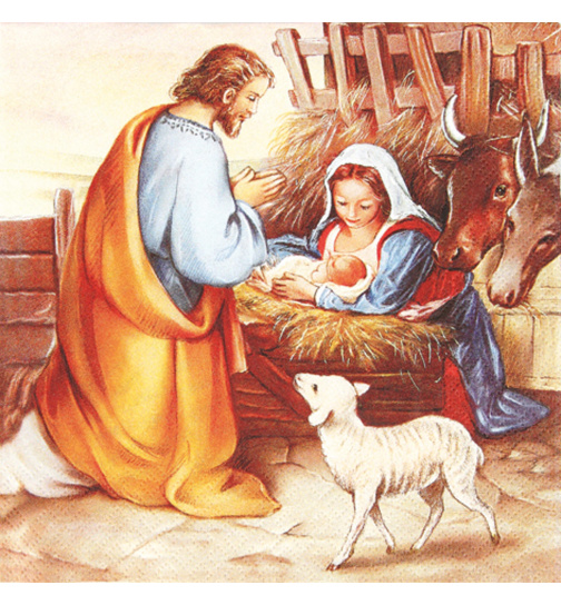 Servietten Christ Geburt mit Krippe
