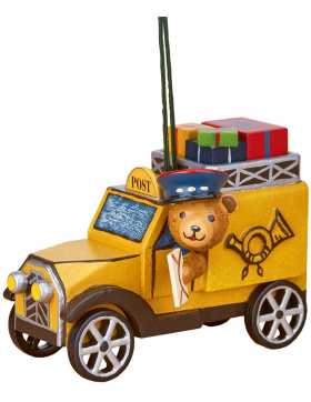 Baumbehang Postauto mit Teddy