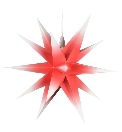 Annaberger Faltstern No. 5 weiß mit rotem Kern, 58 cm ohne Beleuchtung