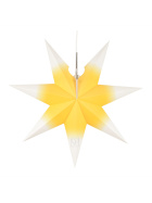Erzgebirgischer Fensterstern No. 14 weiß mit gelbem Kern, 43 cm ohne Beleuchtung