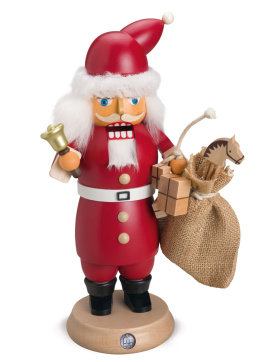 RauchKnacker Weihnachtsmann mit Glocke und Geschenkesack